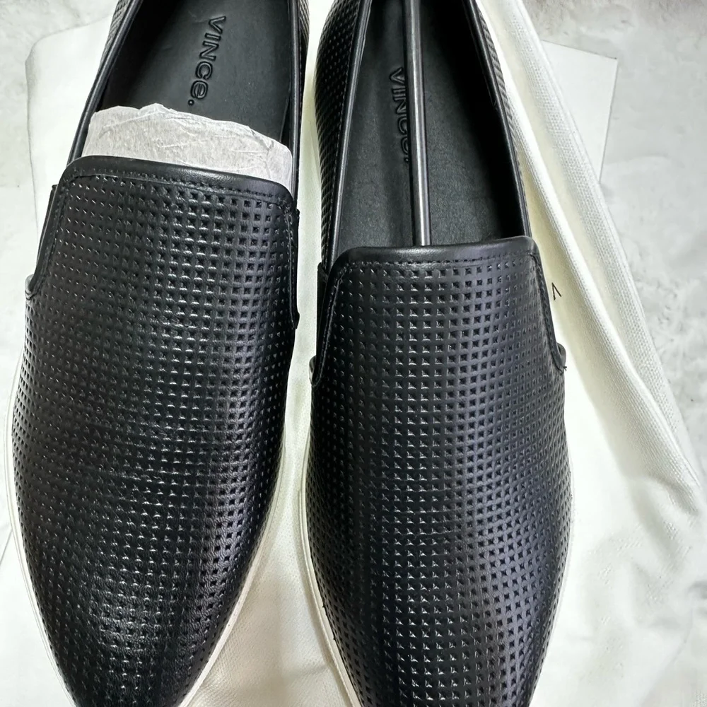 Vince Black Loafers Sleek Slip-On Shoes - Picture 3 of 4